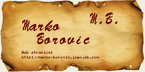 Marko Borović vizit kartica